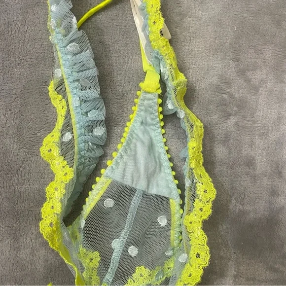 New! For love and lemons neon dotty thong panty polka dot lace nwot 24594 - Picture 6 of 8